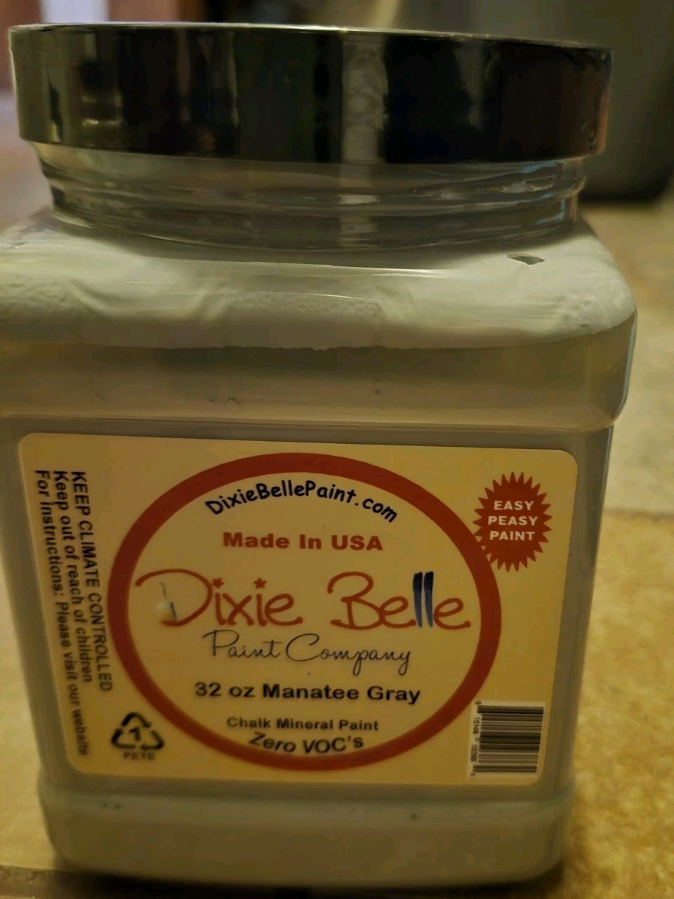 Dixie Belle Chalky Furniture Paint Manatee Gray 32 oz Can Zero VOC’s