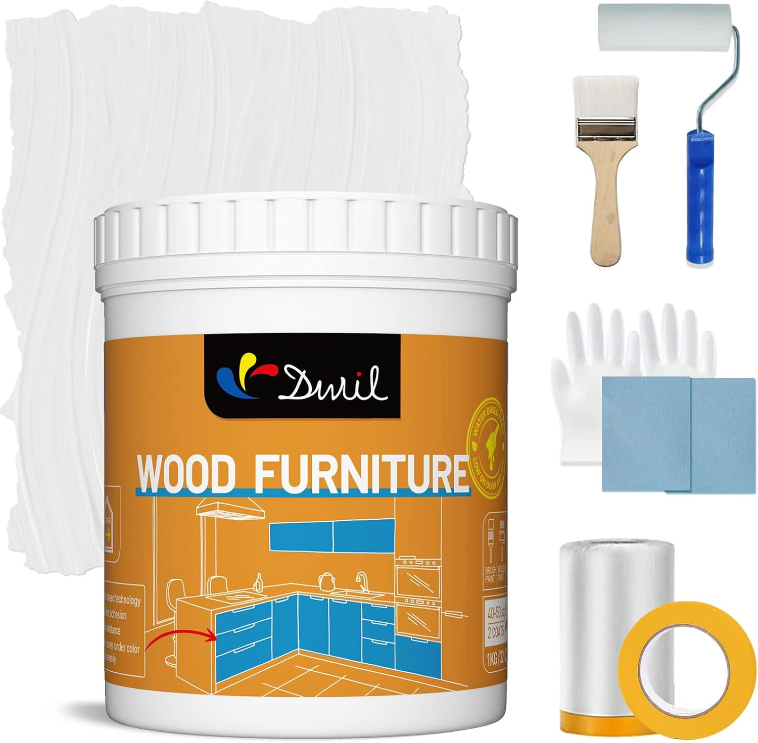 Acrylic Wood Paint for Furniture – Semi-Gloss Paint Suitable for Wood Surface Re