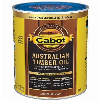 Cabot 19460-05 Australian Timber Oil Wood Stain Finish, Jarrah Brown, Qt. –