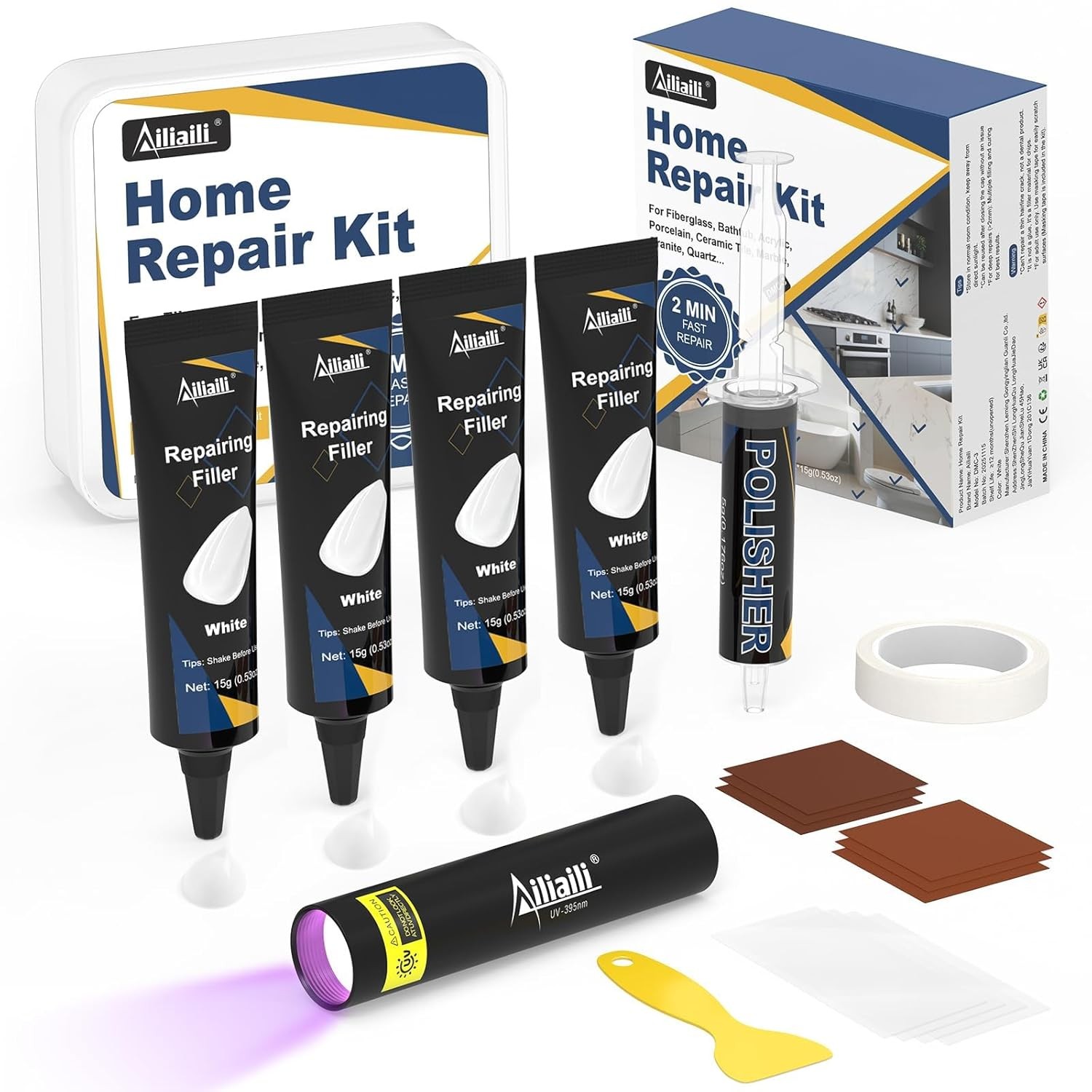 Quartz Countertop Repair Kit Fiberglass Tub Tile Repair Kit White Epoxy