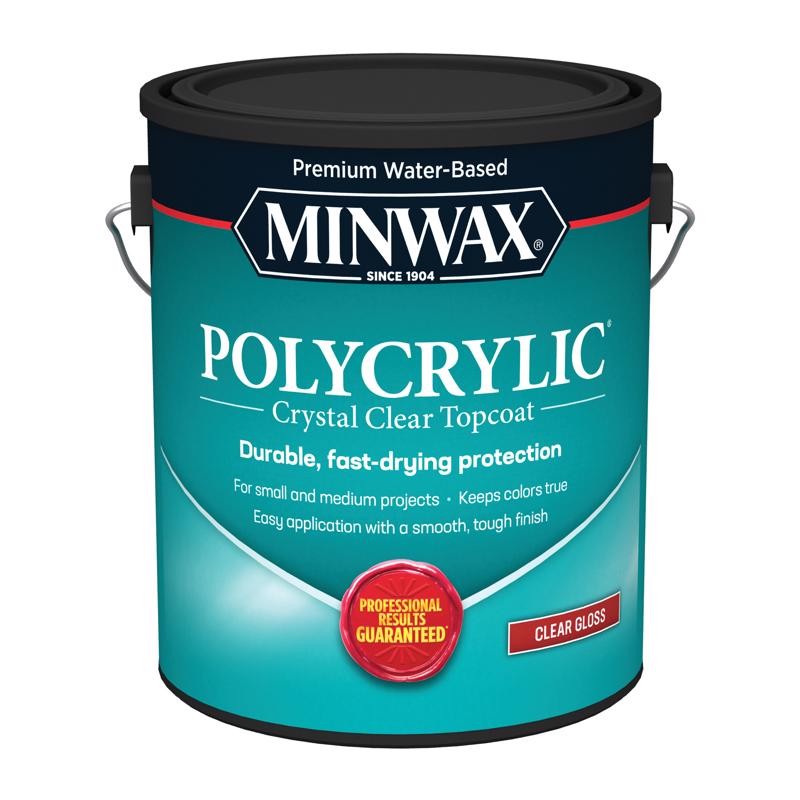 2-Pack Minwax Polycrylic Gloss Crystal Clear Water-Based Polyurethane 1 gal