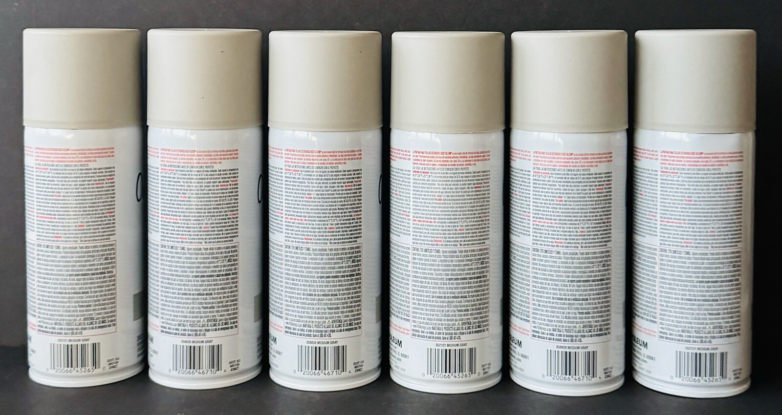 Rust-Oleum 352121 Outdoor Fabric Paint “MEDIUM GRAY”, 12oz (6 Pack)