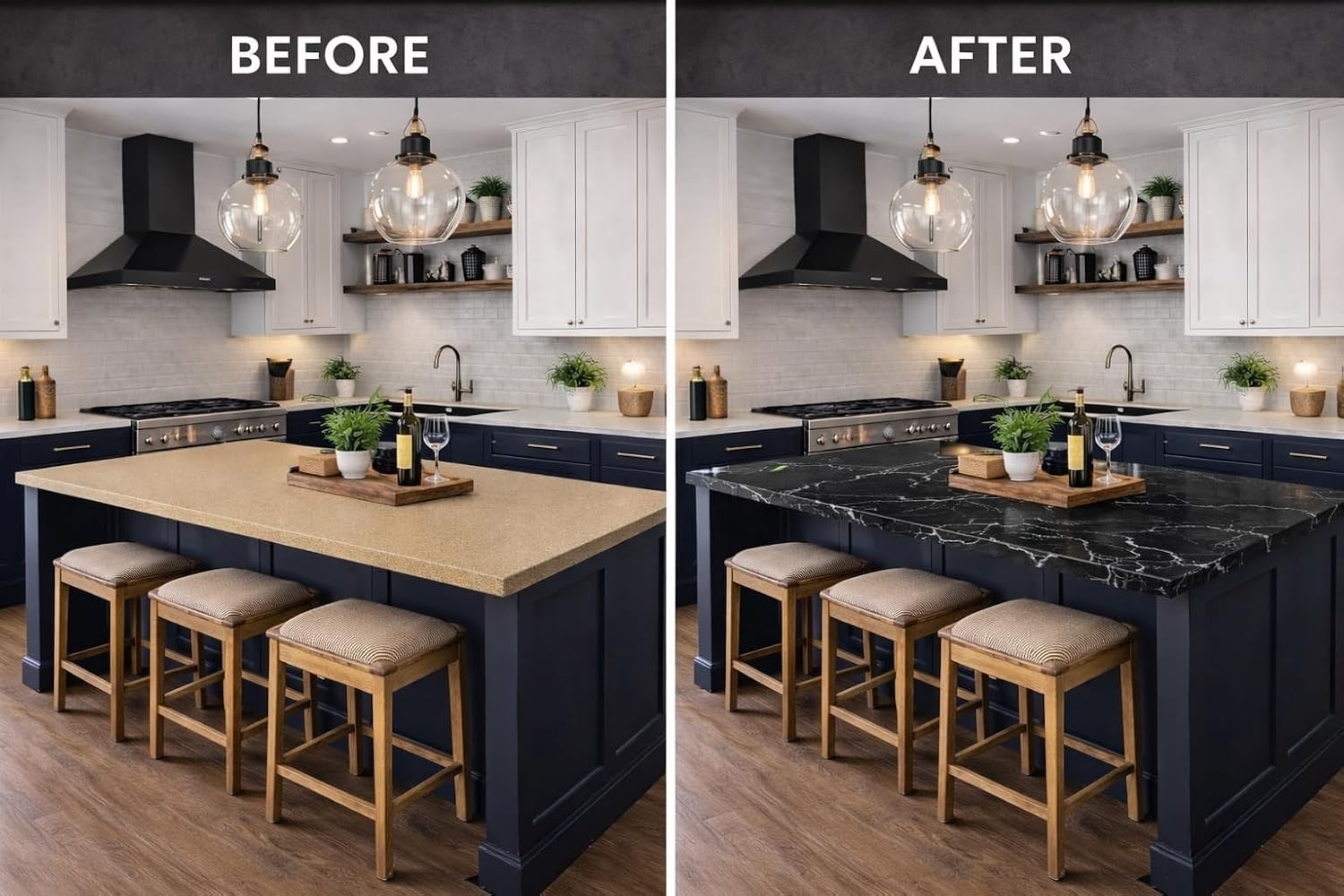 Marble Easy Epoxy Countertop Paint Kit Belgotta Black