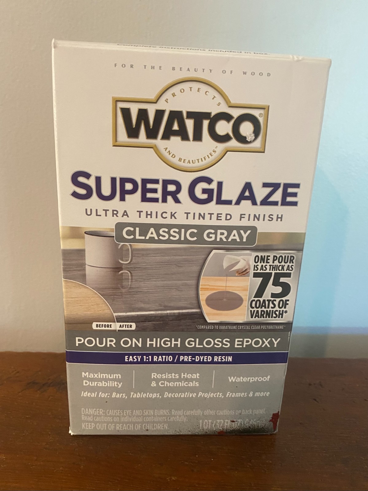 Watco Super Glaze Ultra Thick Tinted Finish Classic Gray Epoxy (1 Pack)
