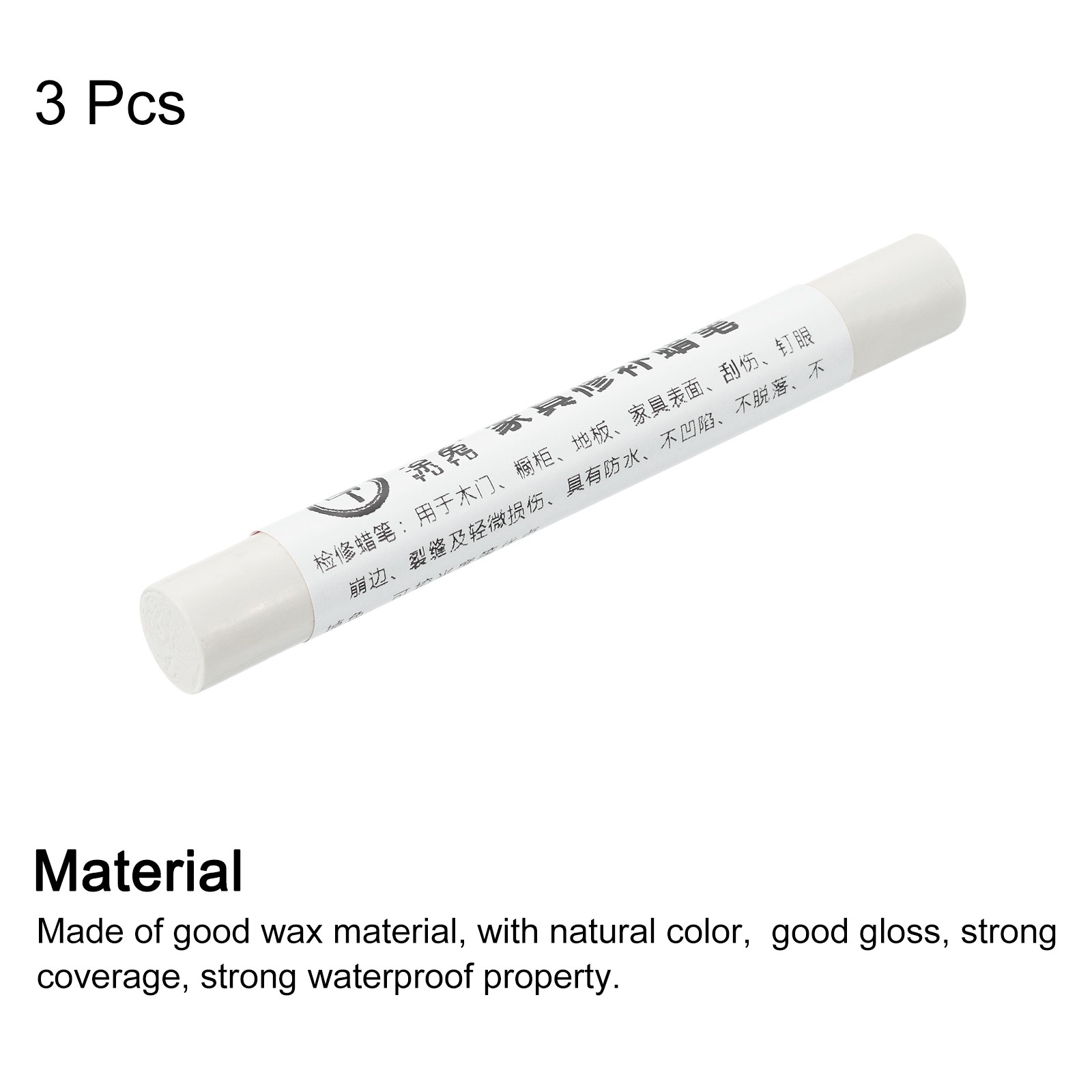 3Pcs Furniture Repair Crayons Wax Filler Stick White