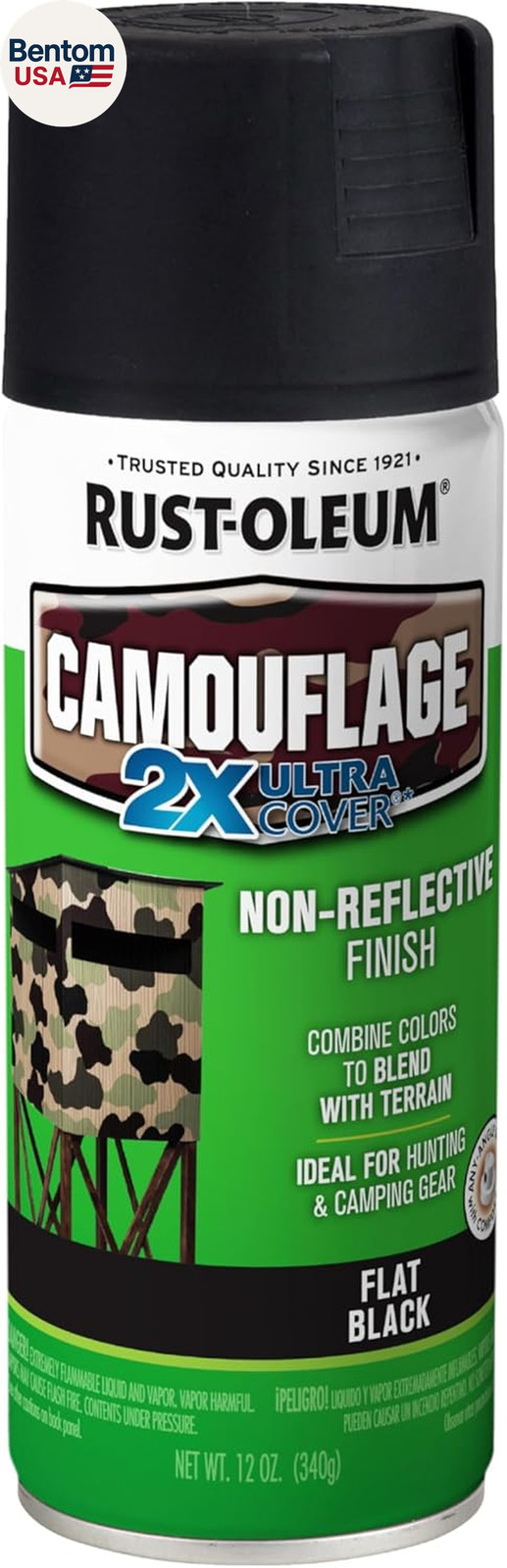 279179 Specialty Camouflage Spray Paint, 12 Oz, Black