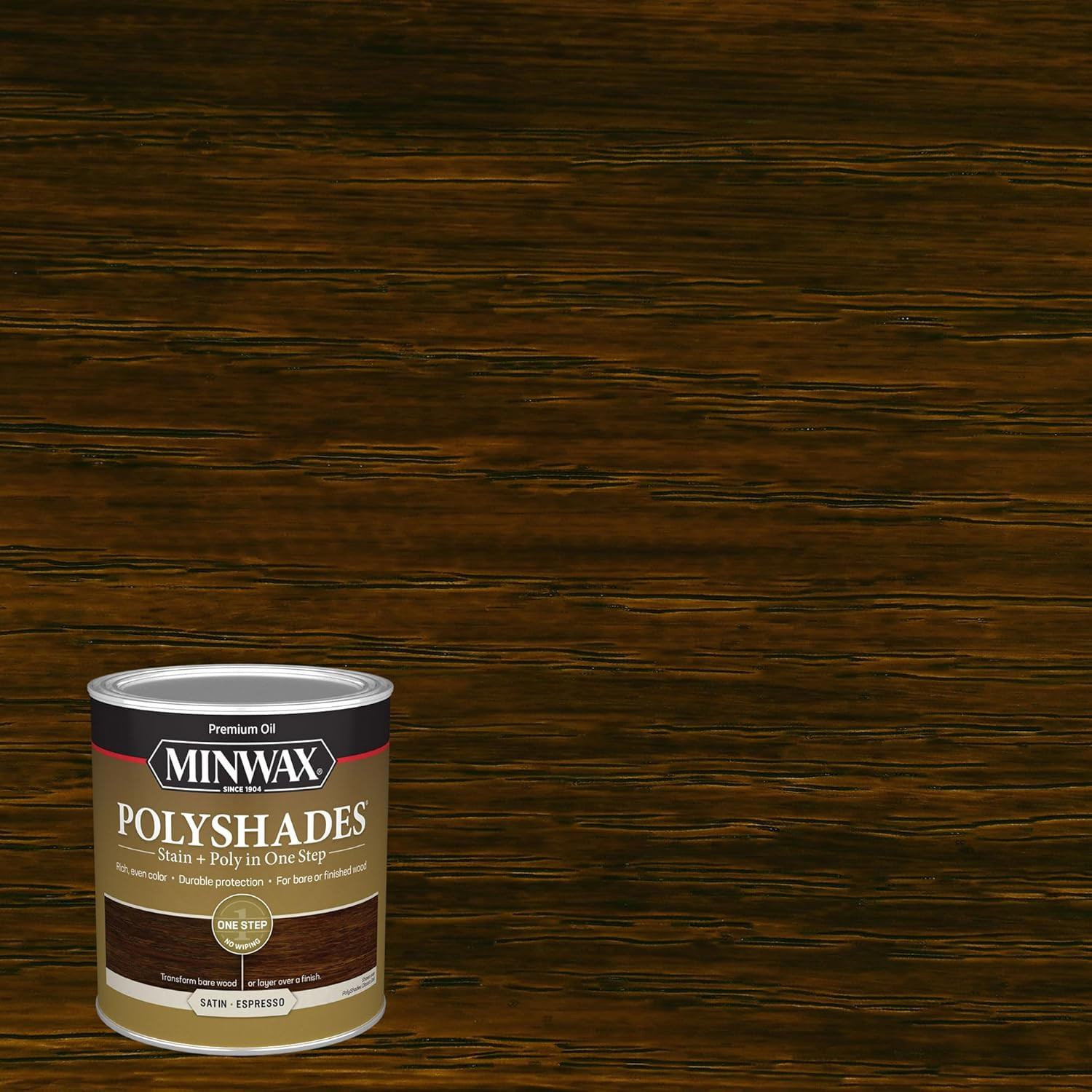 613970444 Polyshades – Stain & Polyurethane in 1 Step, Quart, Espresso, Satin
