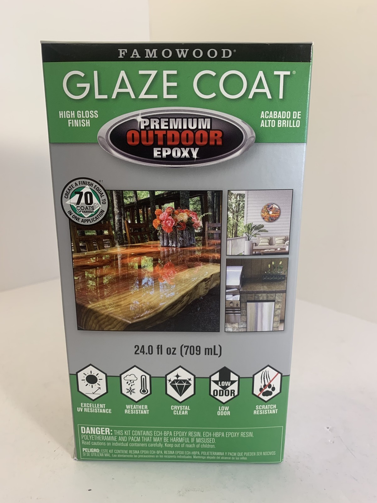 Famowood Glaze Coat Premium Outdoor Epoxy High Gloss Finish Crystal Clear 24oz