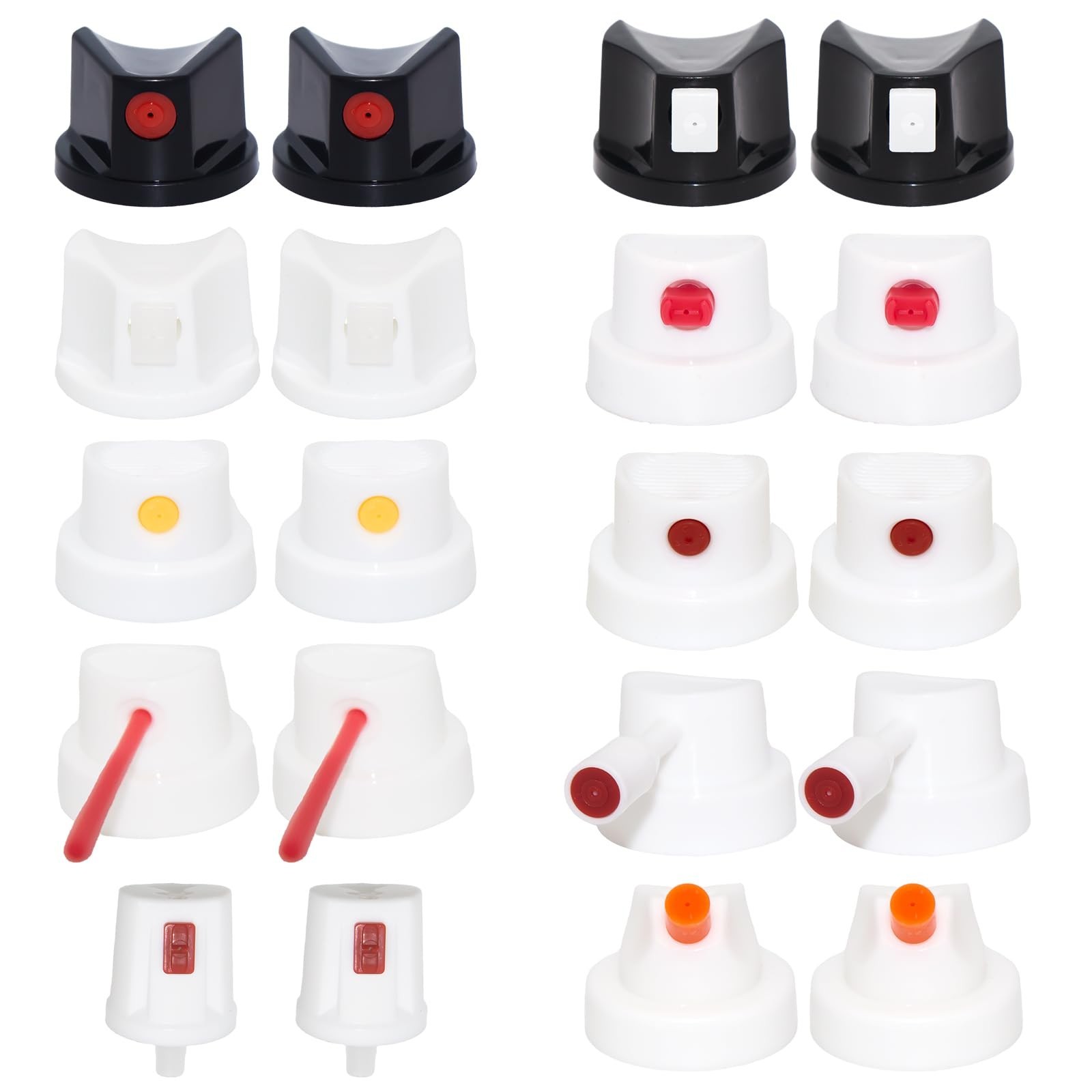 20PCS Spray Paint Caps & Nozzles Kit – Adapter Set for Male & Female Cans,