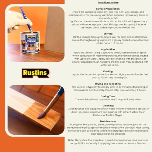 Quick Drying Polyurethane Satin Clear Varnish, 250ml (8.5 fl oz)