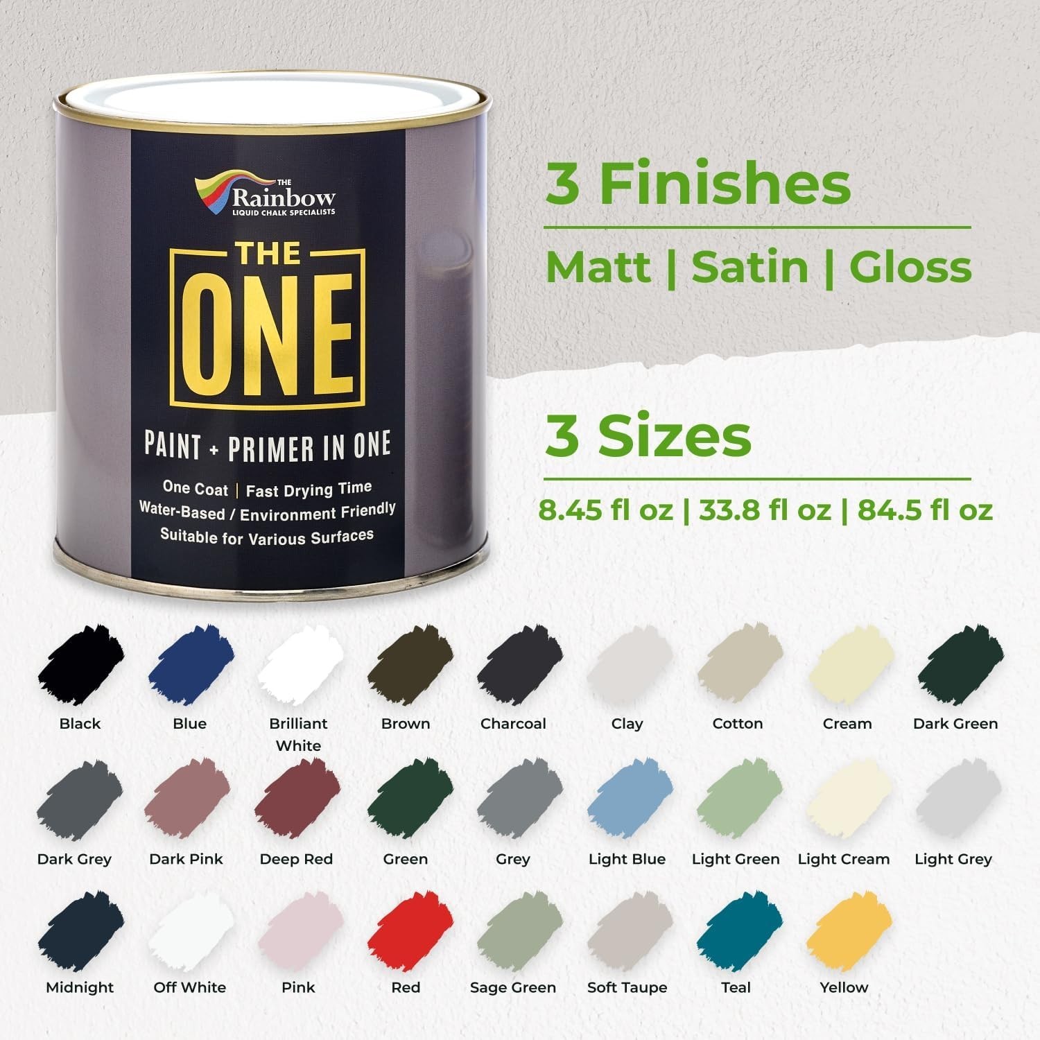 Versatile 1-Coat Clay Matte Paint & Primer – 250ml for Indoor & Outdoor Use