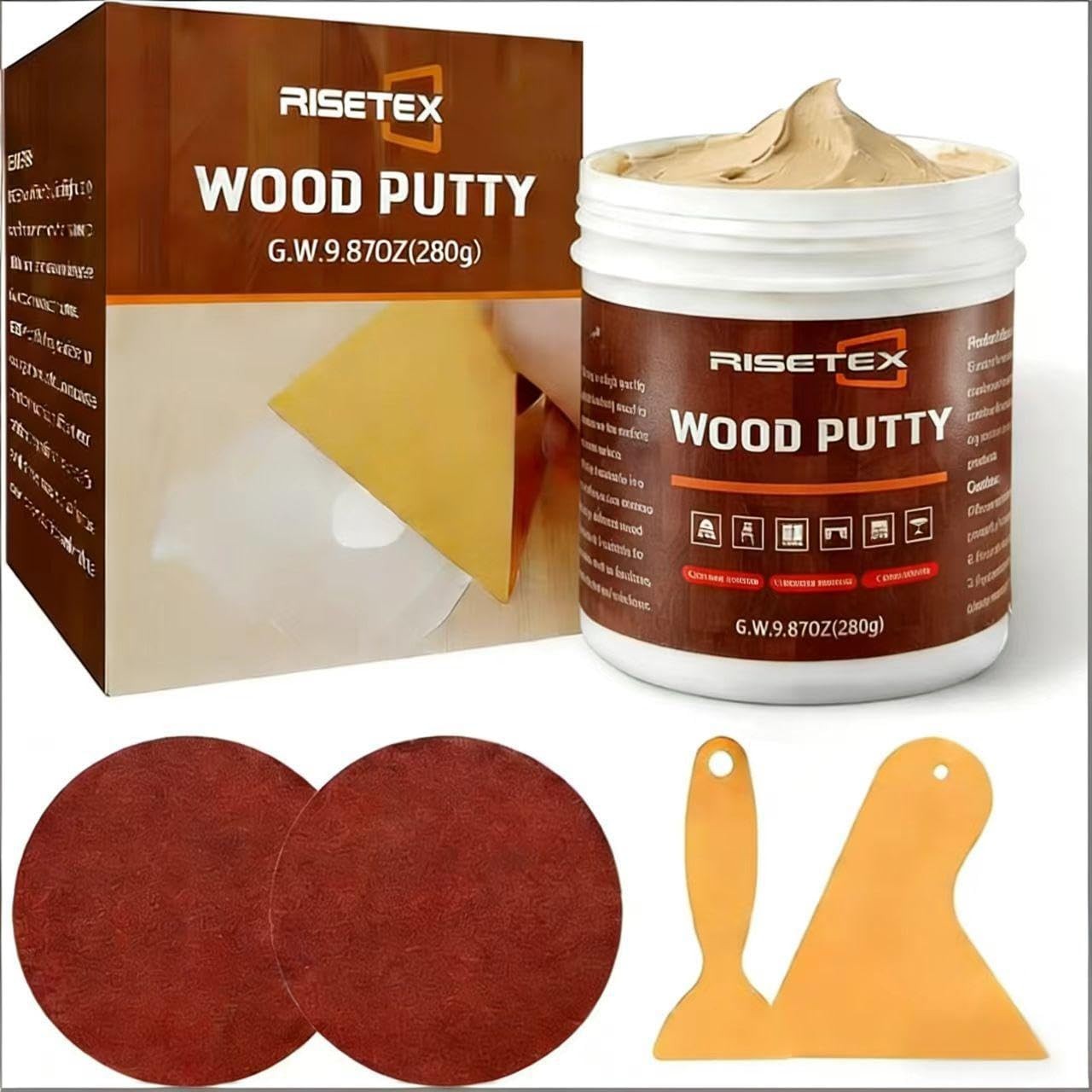 Fix Cracks & Chips Instantly – Wood Filler Putty for 9.87oz Natural