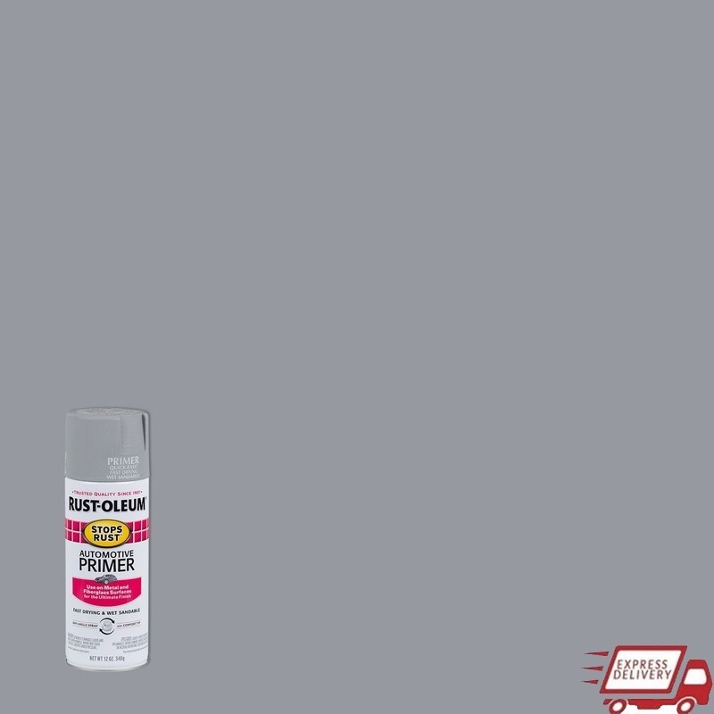 Automotive Primer Flat Spray Paint Metal Wood Concrete Rust Prevention New