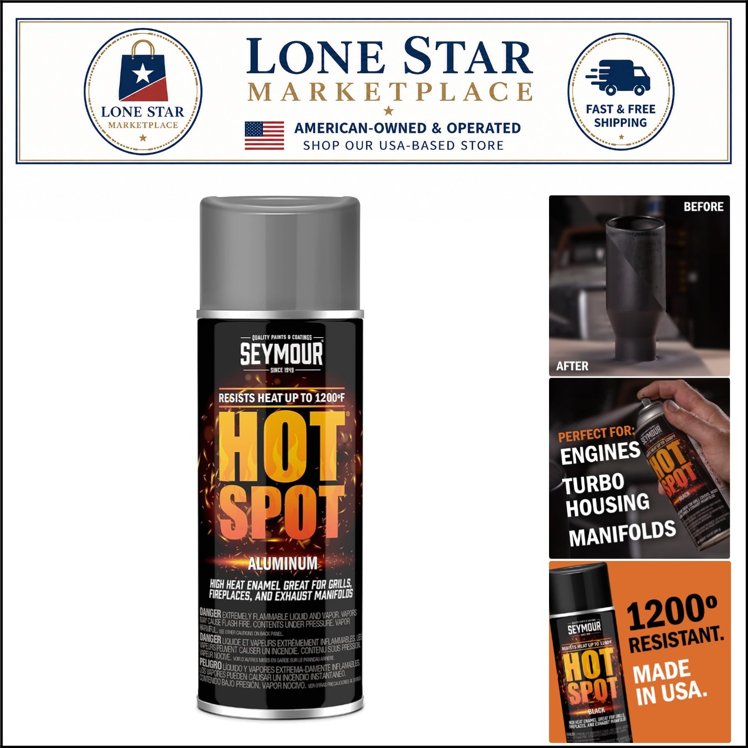 High Heat Resistant 12 oz Spray Paint – Aluminum Finish, Up to 1200°F