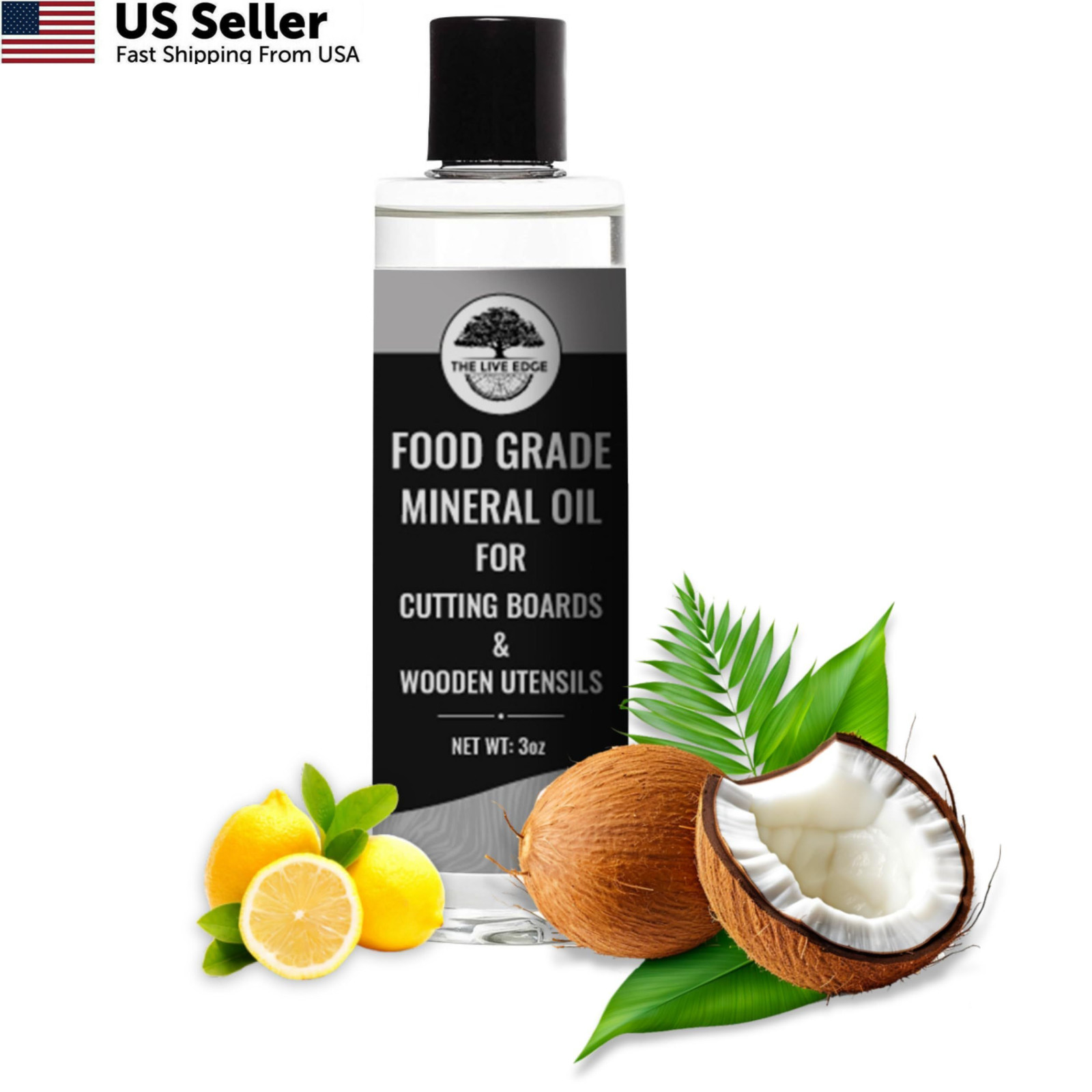 Mineral Oil for Cutting Boards and Countertop 3OZ Food Grade 3 Ounce, White