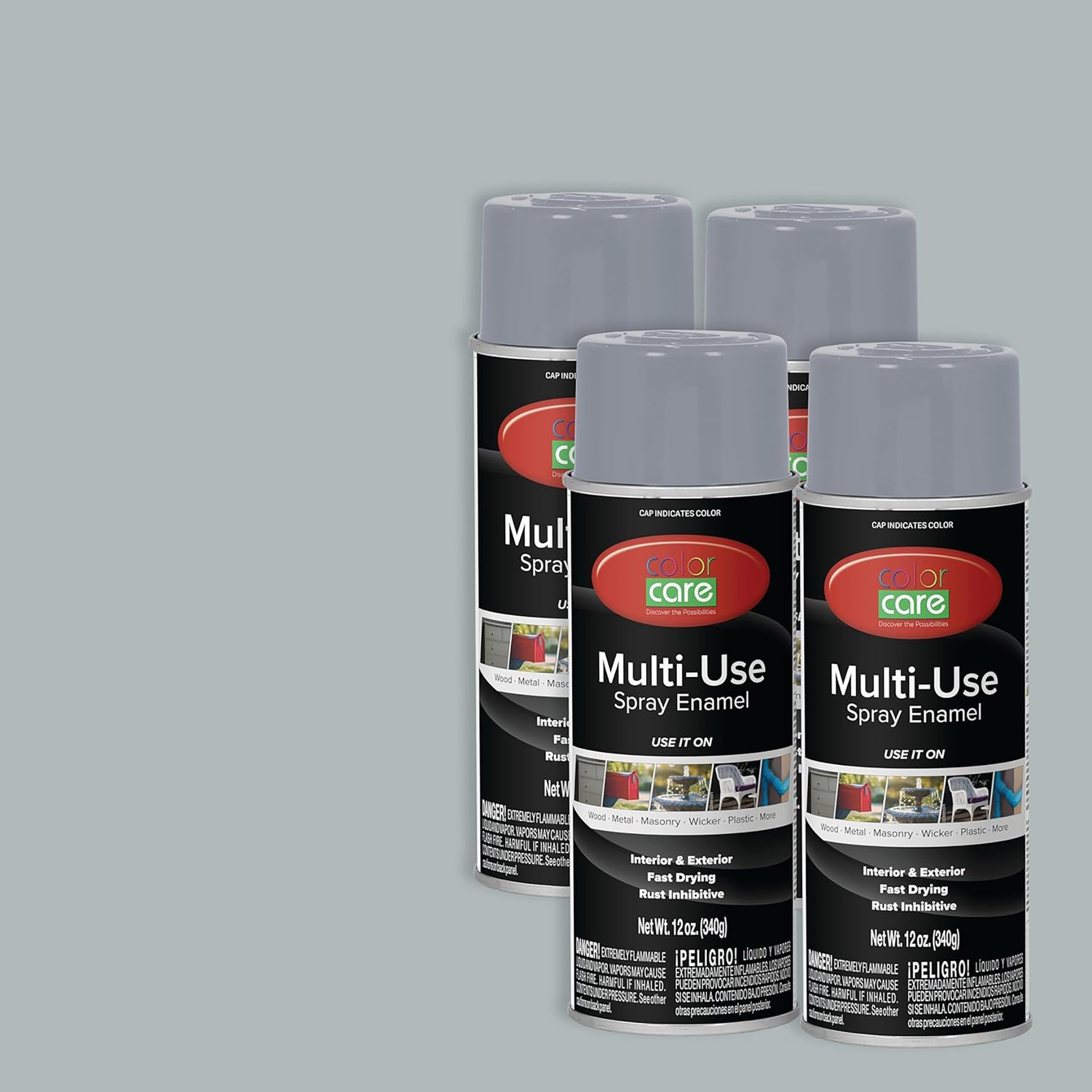 Color Care Spray Paint Light Gray 12 oz- 4 pack