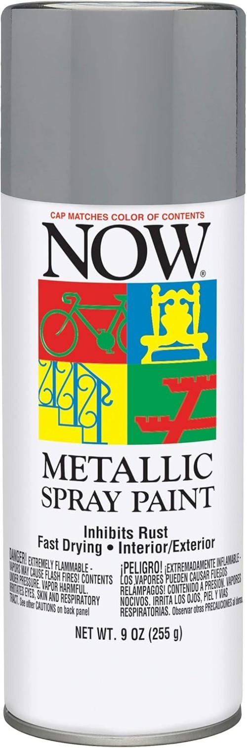 9 oz Glossy Aluminum Metallic Spray Paint – Rust Protection for Indoor & Outdoor