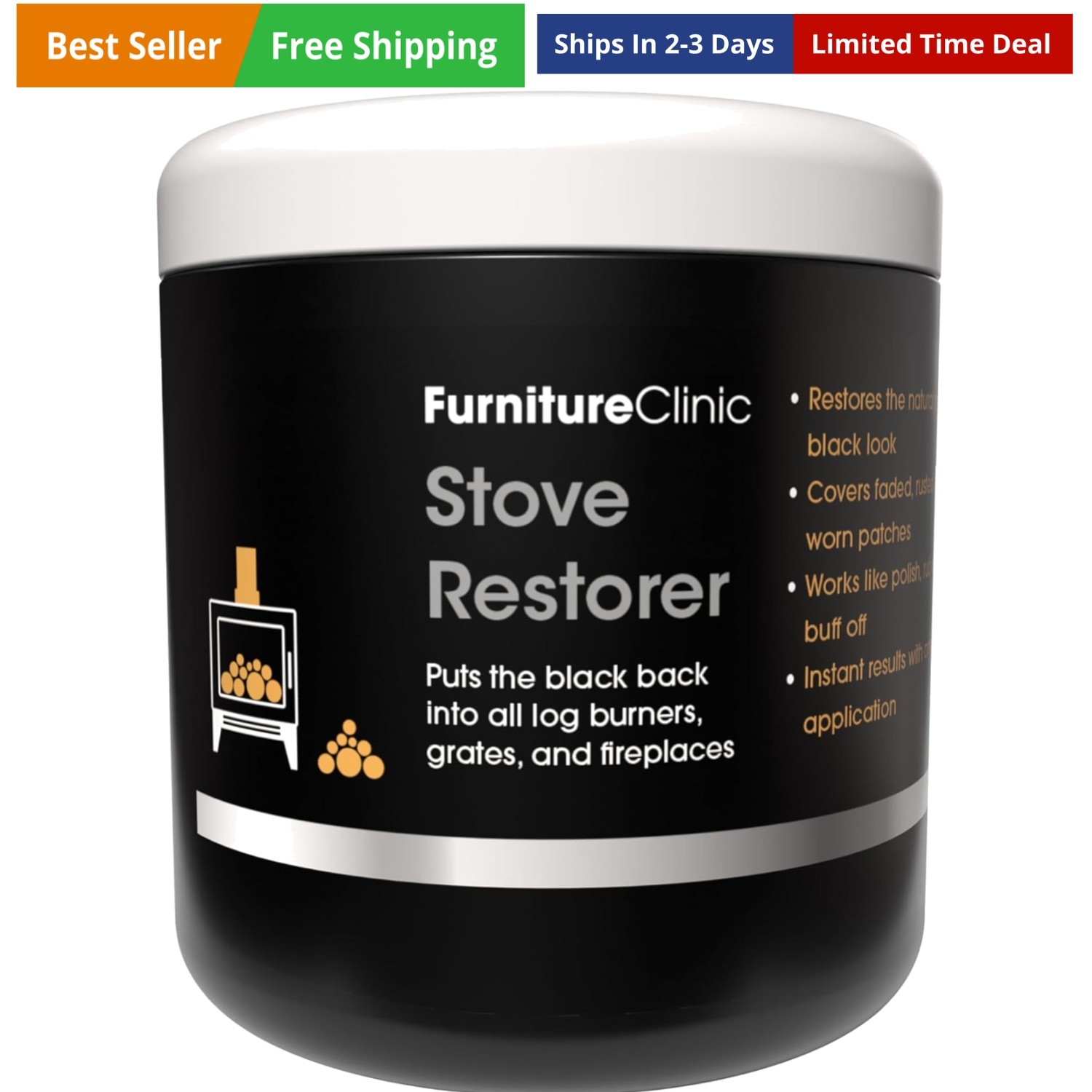 Stove Restorer | Matte Black High Heat Paint | Restores and Protects Cast Iro…
