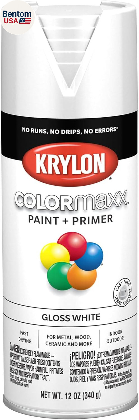 K05545007 Colormaxx Spray Paint and Primer for Indoor/Outdoor Use, Gloss White 1
