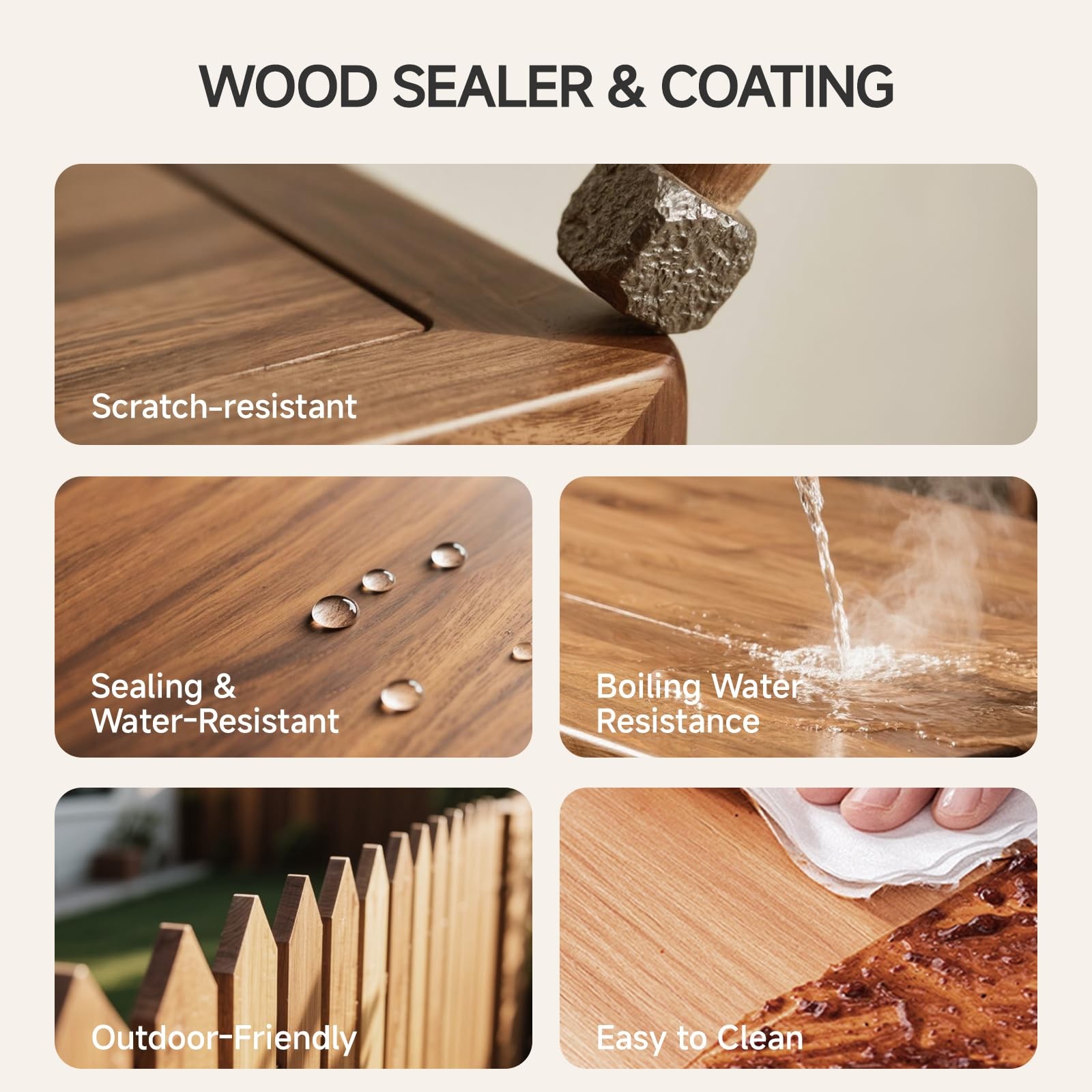 MOLLOR Water Based Polyurethane Acrylic Wood Sealer, 16 OZ Matte 16 oz,