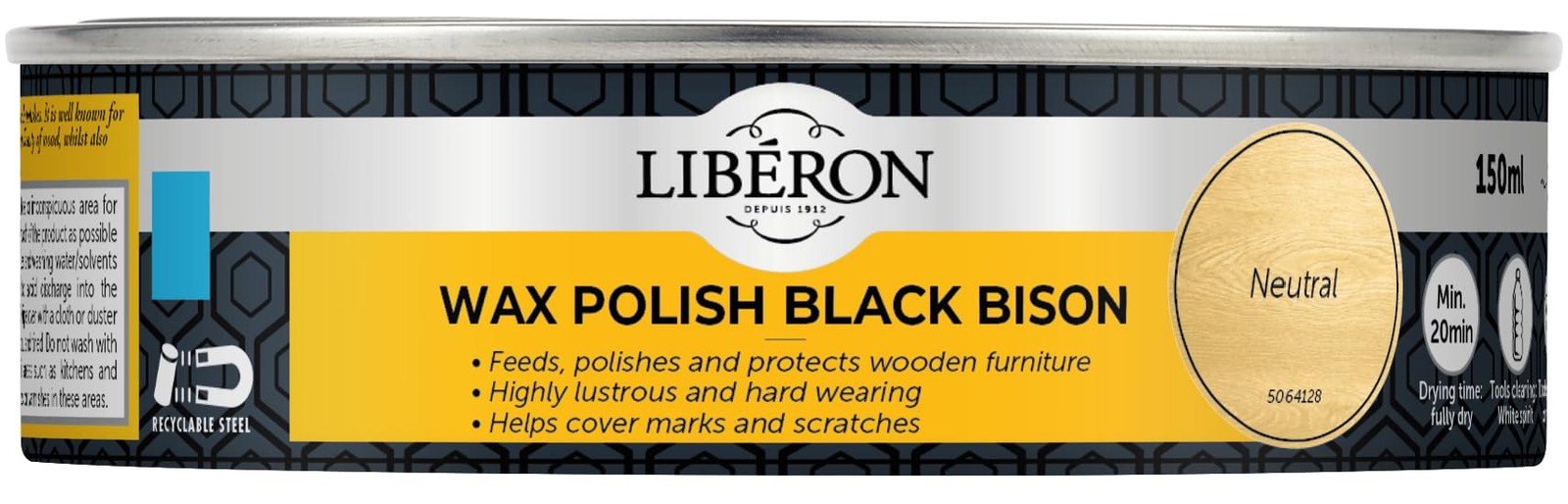 Liberon Black Bison Paste Wax, 150 ml, Neutral 150