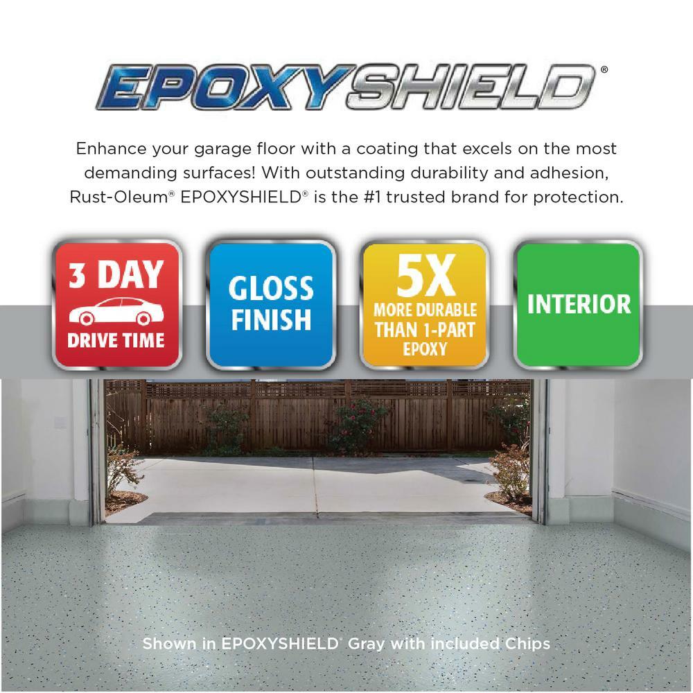 Rust Oleum Epoxy Shield Protect Gray Garage Floor Coating Kit High Gloss 2.5 Car