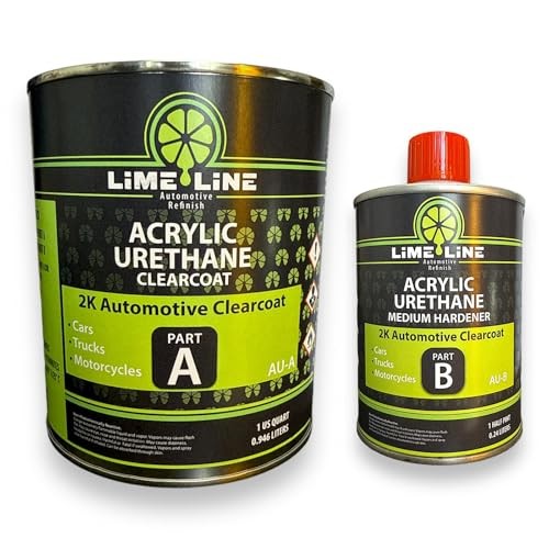 2K Coat – 1.25 Quart Automotive Paint Kit with Hardener – 4:1 Mix Ratio, Clear