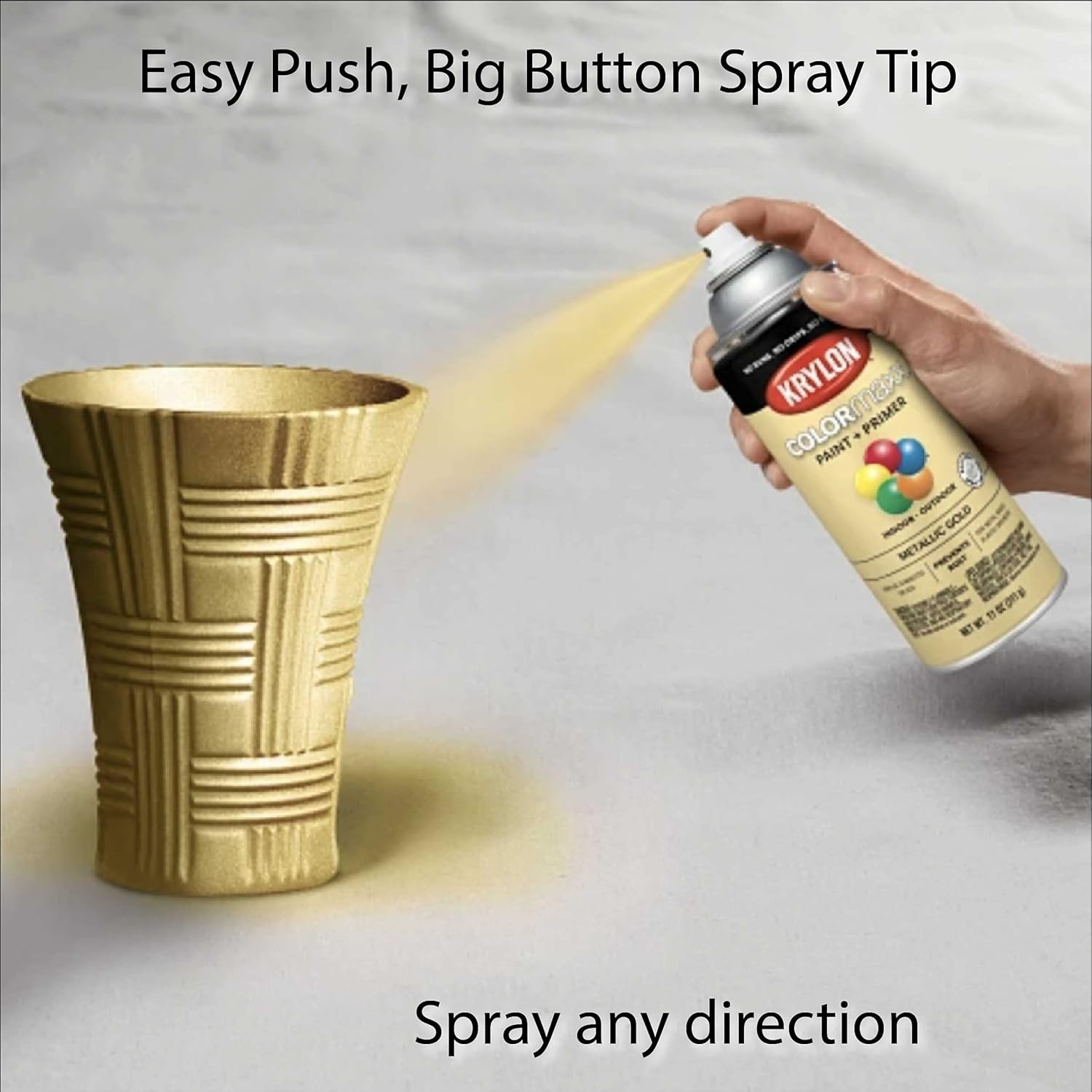 All-Surface Krylon COLORmaxx Gold Spray Paint – 11oz for Indoor & Outdoor Use