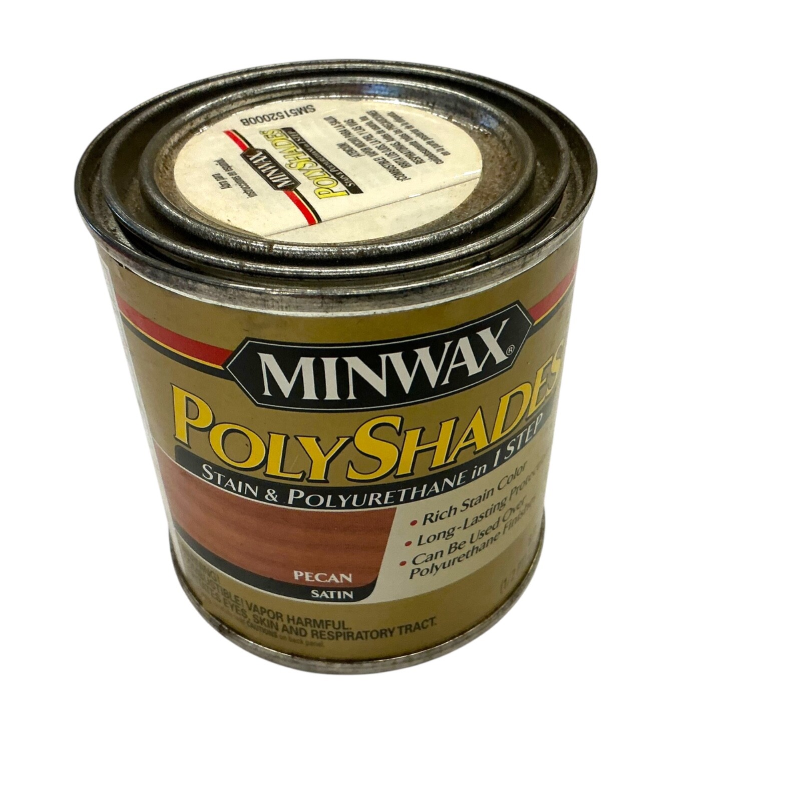 Minwax Polyshades Stain Polyurethane 1/2 pint PECAN Satin 8 oz new