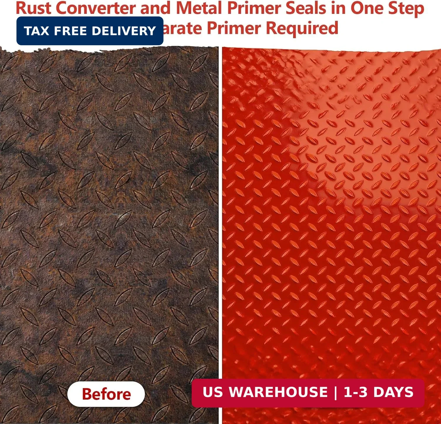 4-in-1 Rust Converter & Metal Primer, 141 Fl OZ Red Rust Inhibitor Paint for Met
