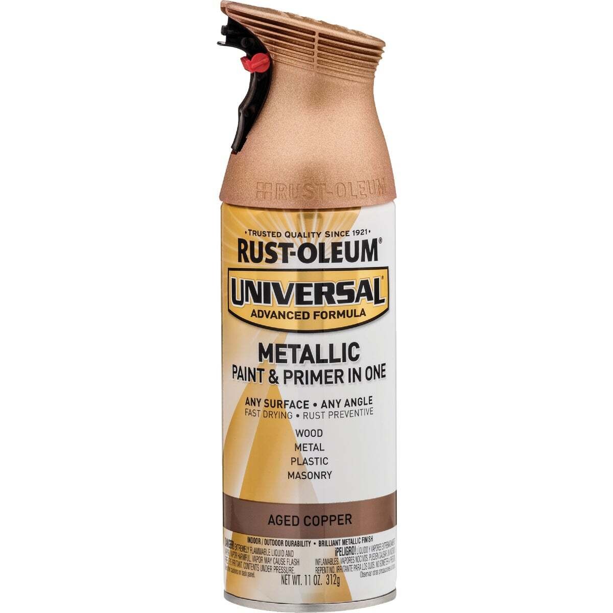 UNIVERSAL Metallic Spray Paint, Metallic, Aged Copper, 11 oz, Aerosol Can