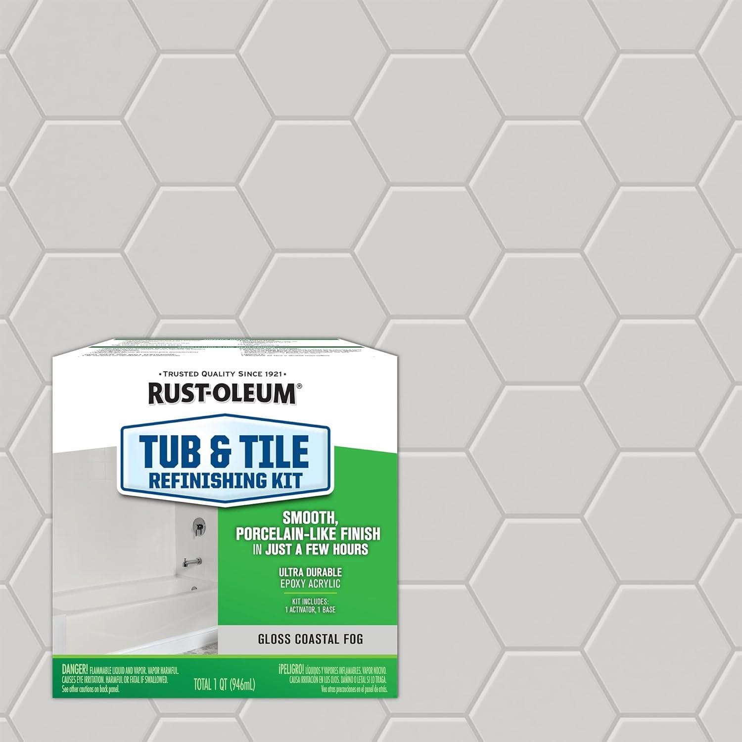 Rust-Oleum Specialty Tub & Tile Refinishing Kit, Gloss Coastal Fog- 384166
