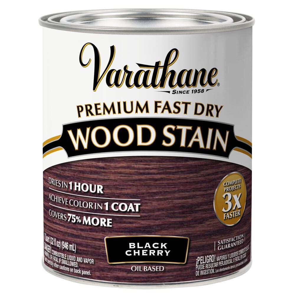 Varathane Quart Black Cherry Fast Dry Wood Stain for Interior Furniture 275 s…
