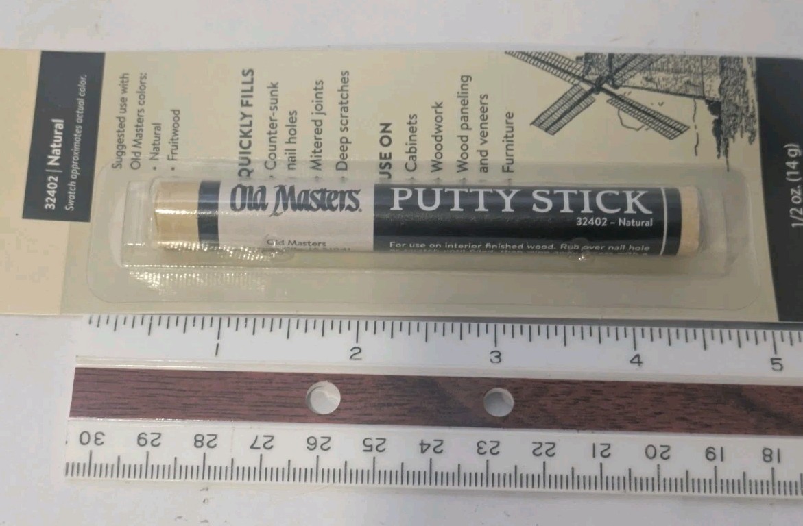 Old Masters 32402 Natural Putty Stick 0.5 oz – Wood Finish Repair Fill