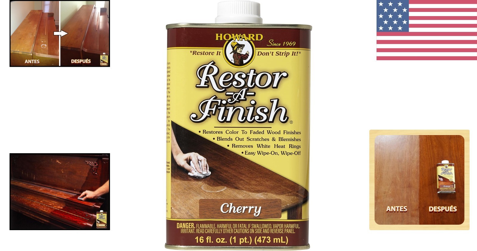 Restore Wood Finishes with Ease – Howard Cherry Restor-A-Finish – 1.05 Pounds