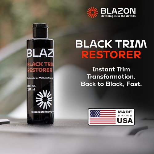 Black Trim Restorer – Dye-Infused Plastic Restorer for Faded Exterior 8 oz