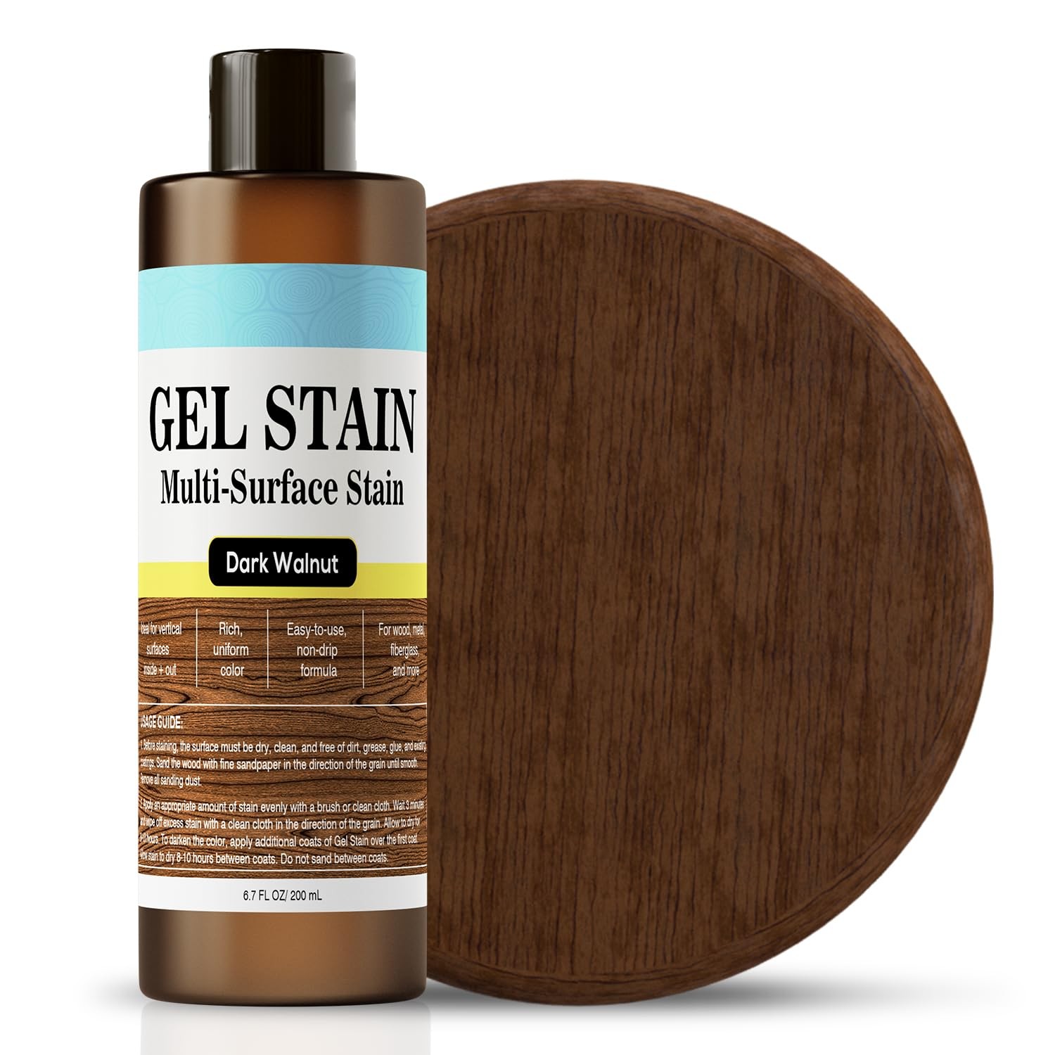 Water-Based Gel Stain – 200ml Gel Stains for Wood – Gel Wood Stain – Wood Sta…