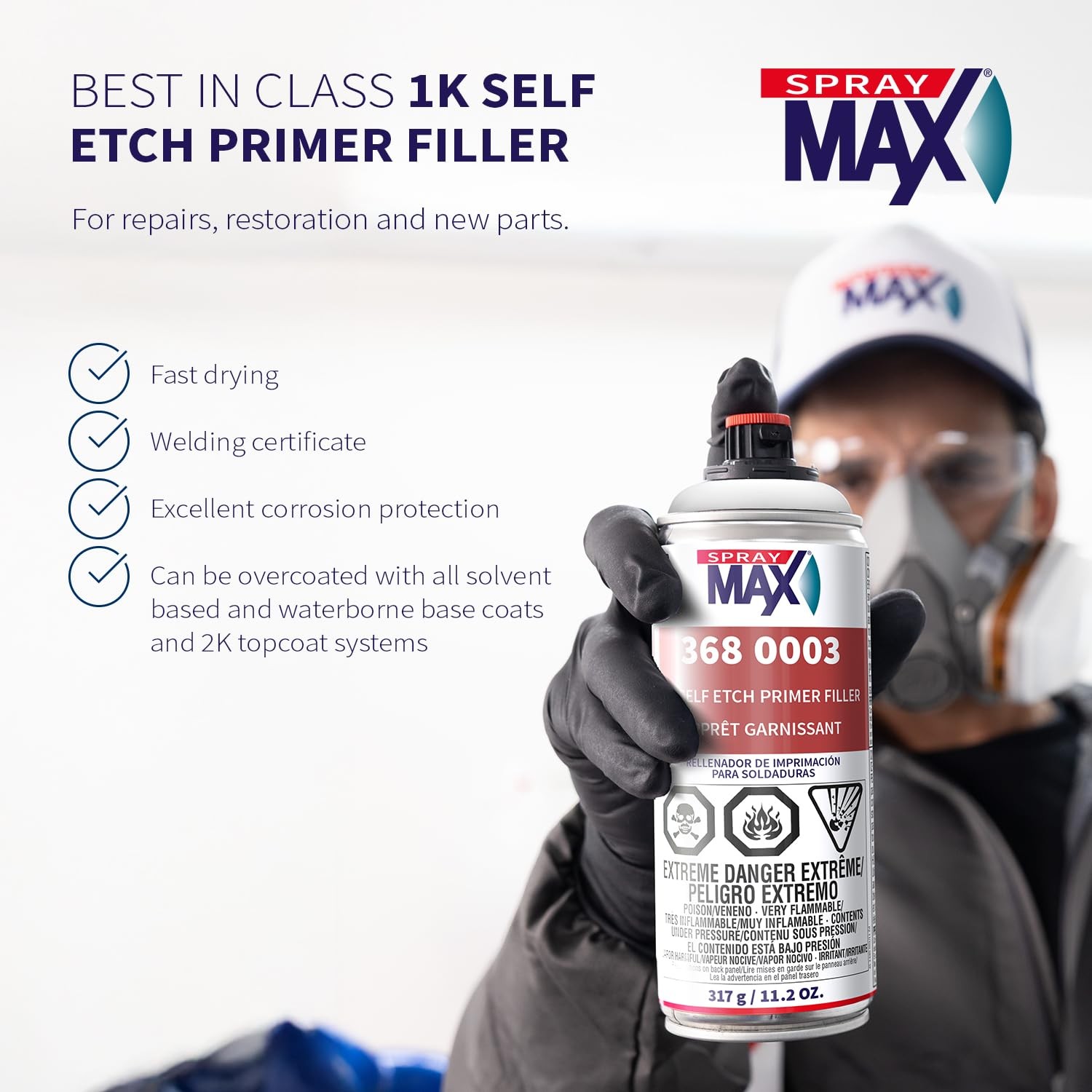 Spray max 1K SELF ETCH PRIMER GRAY (USC-3680003)