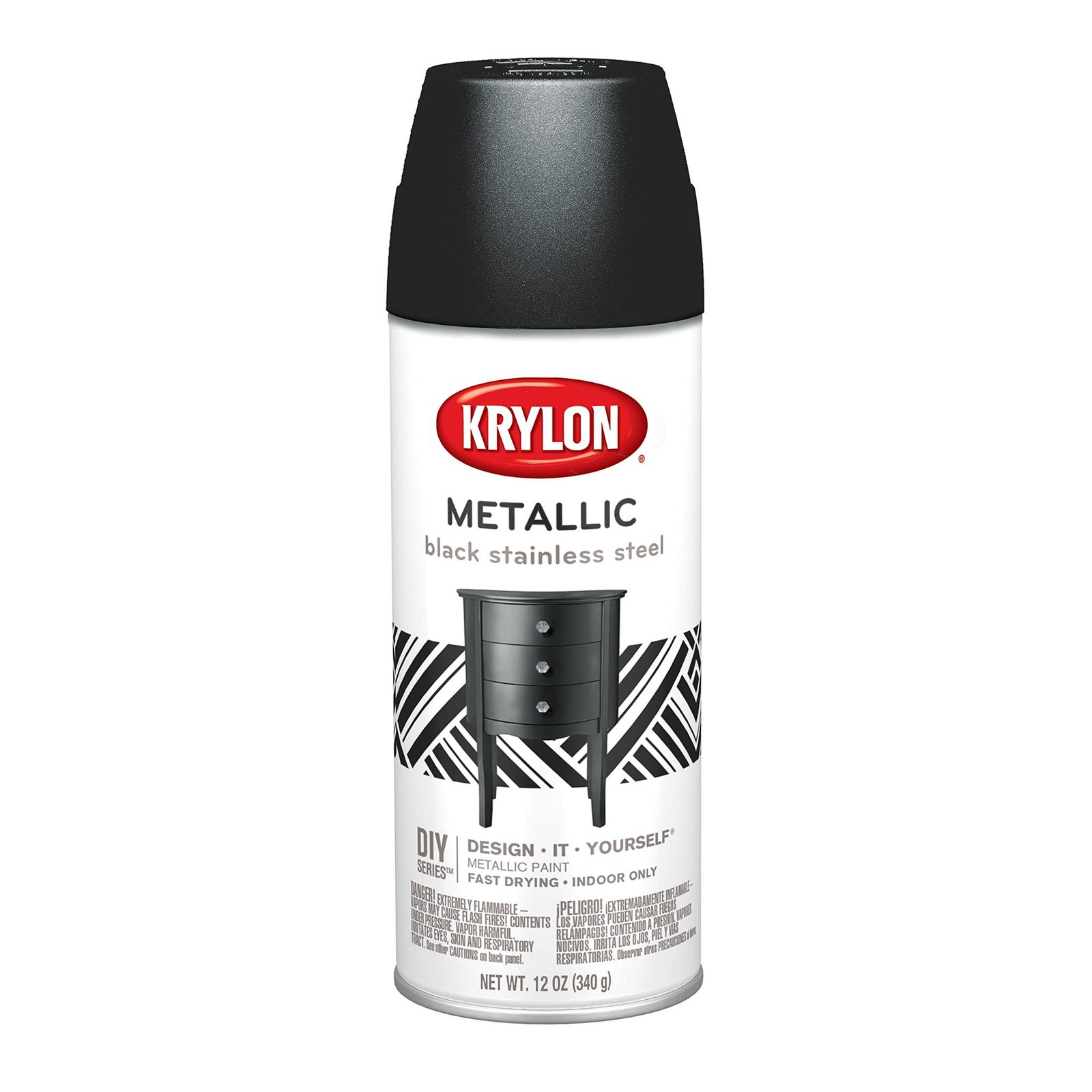 Krylon® 2207 Brilliant Metallic Aerosol Paint, Black Stainless Steel