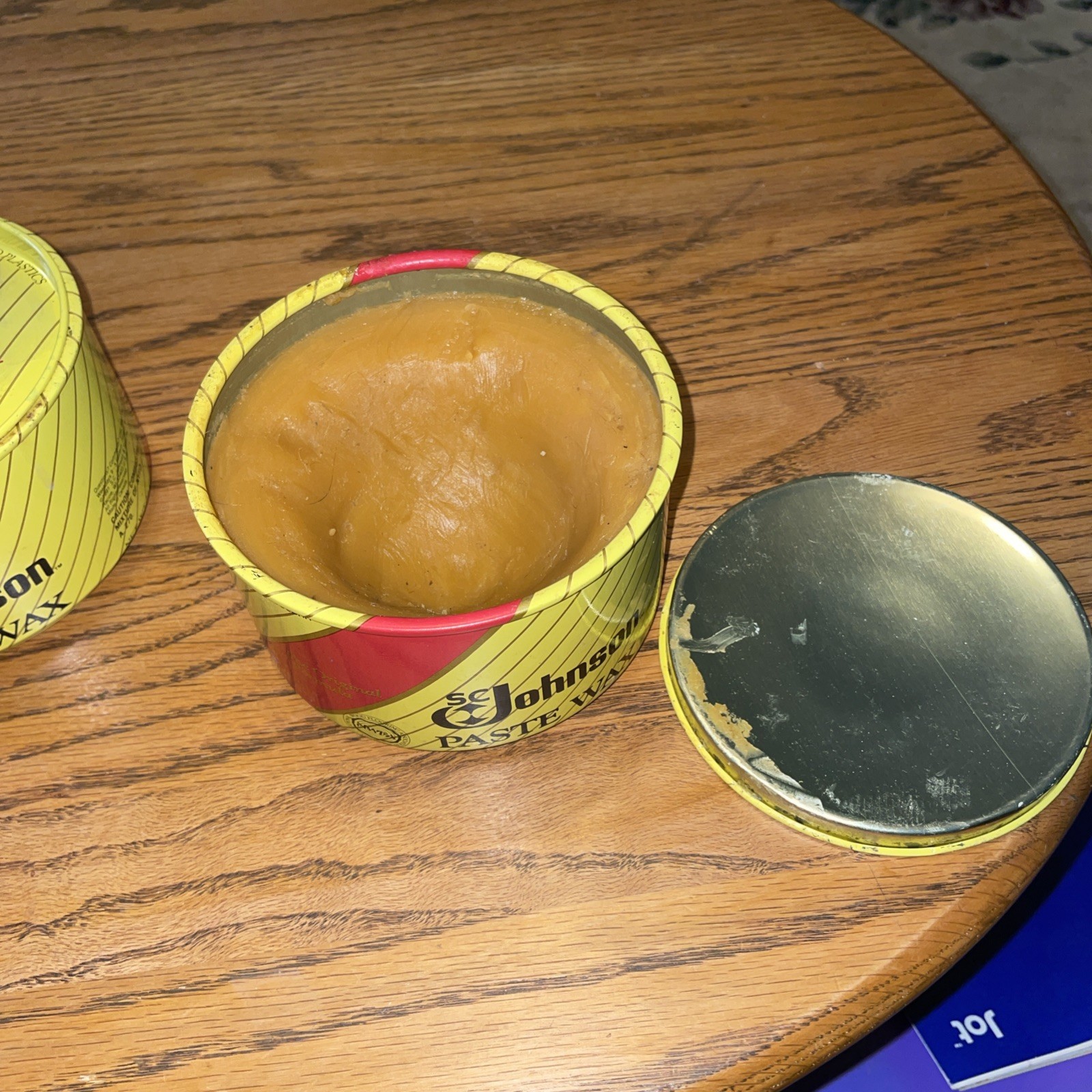 2 JOHNSON PASTE WAX 1lb Cans 1988 Vintage Discontinued Near Full 90% +