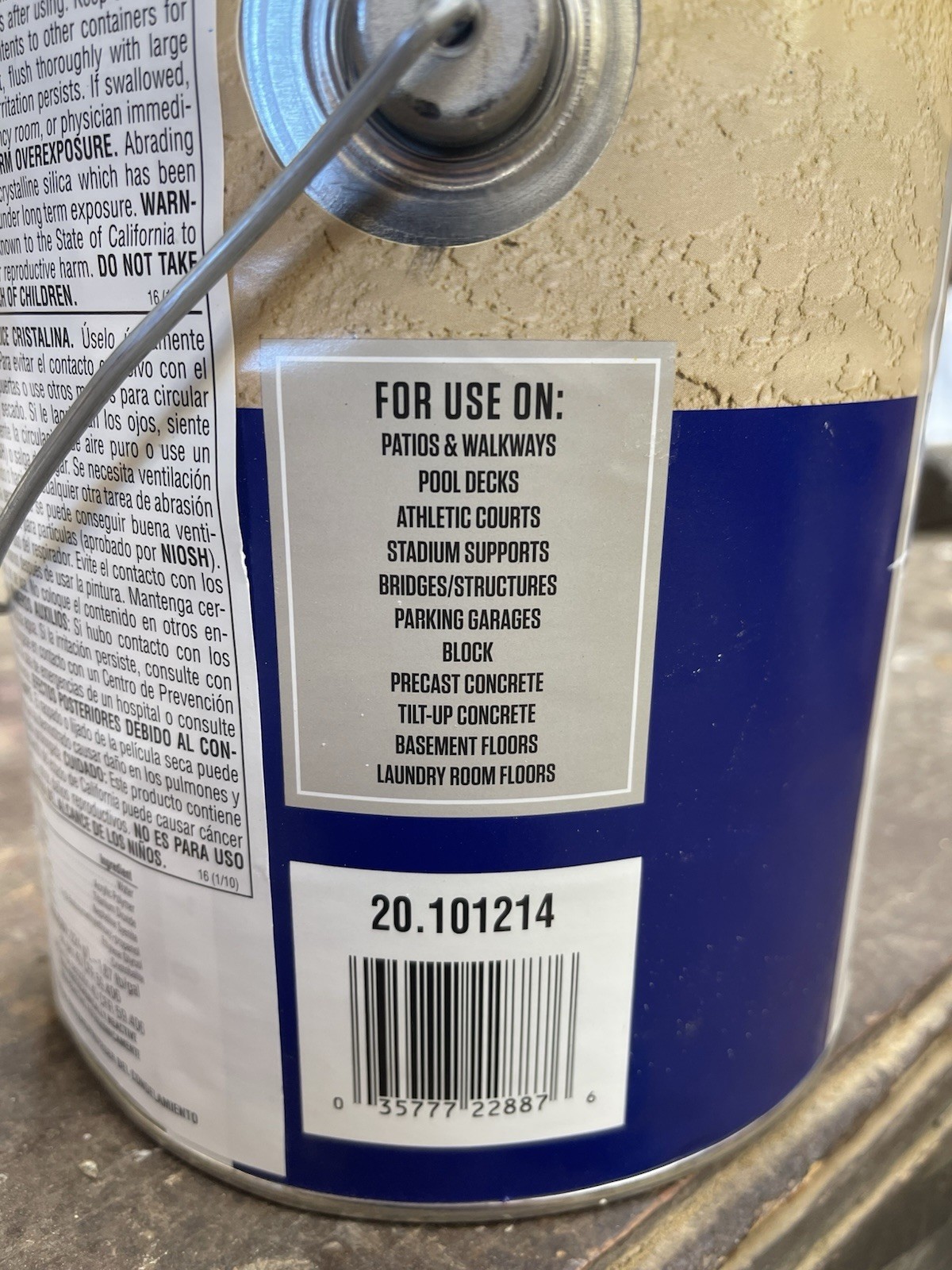 H&C Exterior ColorTop Solid Color Concrete Stain /Bone White/Water-Based/ Gallon