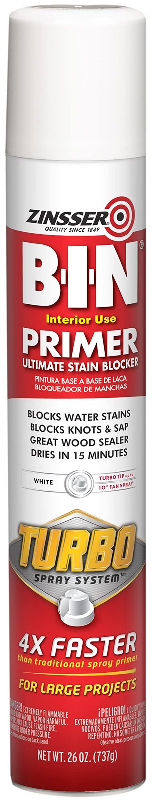 Zinsser 356880 B-I-N Primer Turbo Spray System, 26 oz, White, 1.63 Pound (Pac…