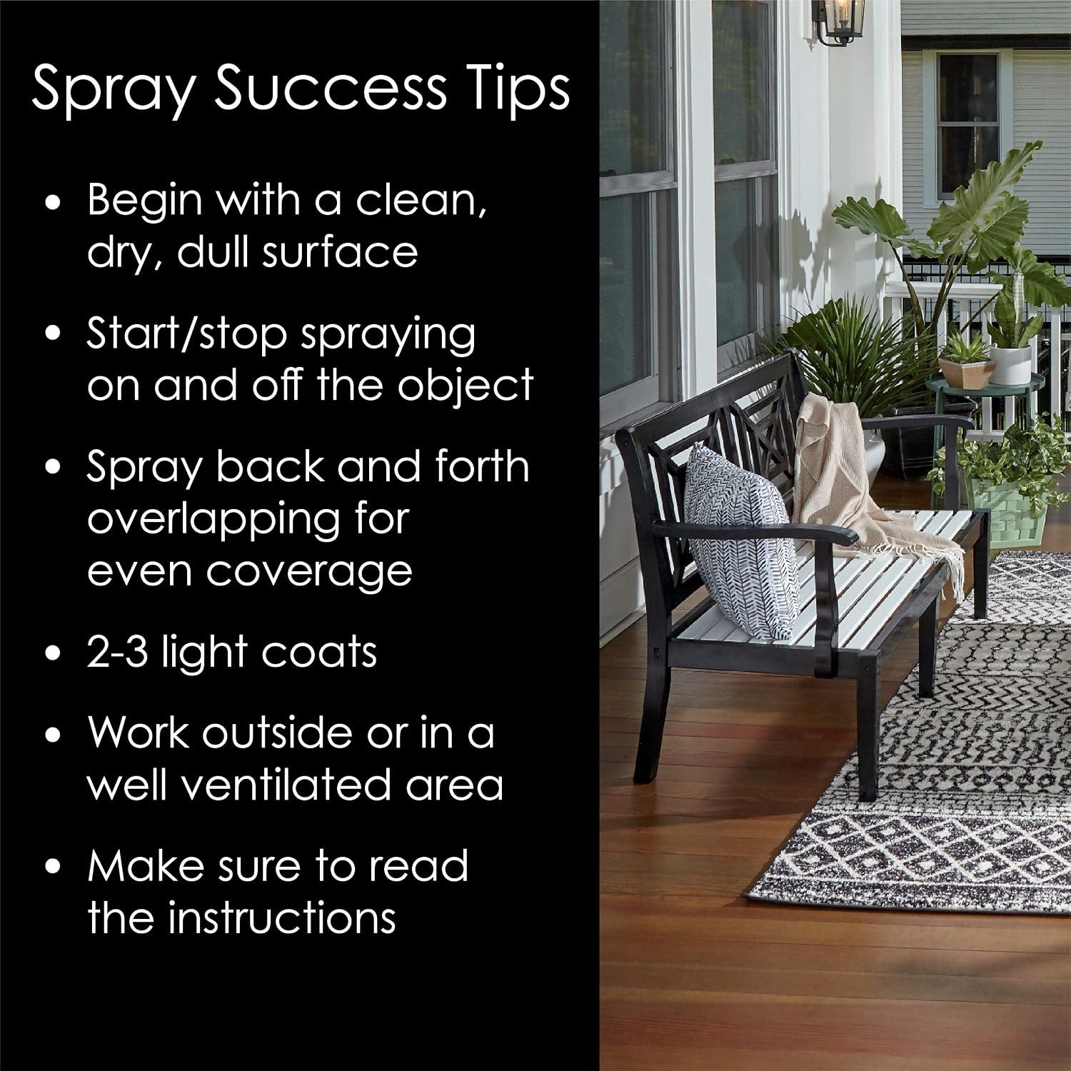 Rust Resistant Matte Black Spray Paint, 12 oz Pack of 2 for Indoor & Outdoor Use