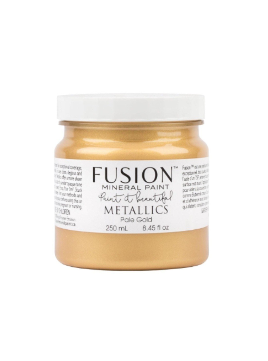 Fusion Mineral Paint Metallics Metallic Pale Gold 250 ml 8.45 fl Oz NEW