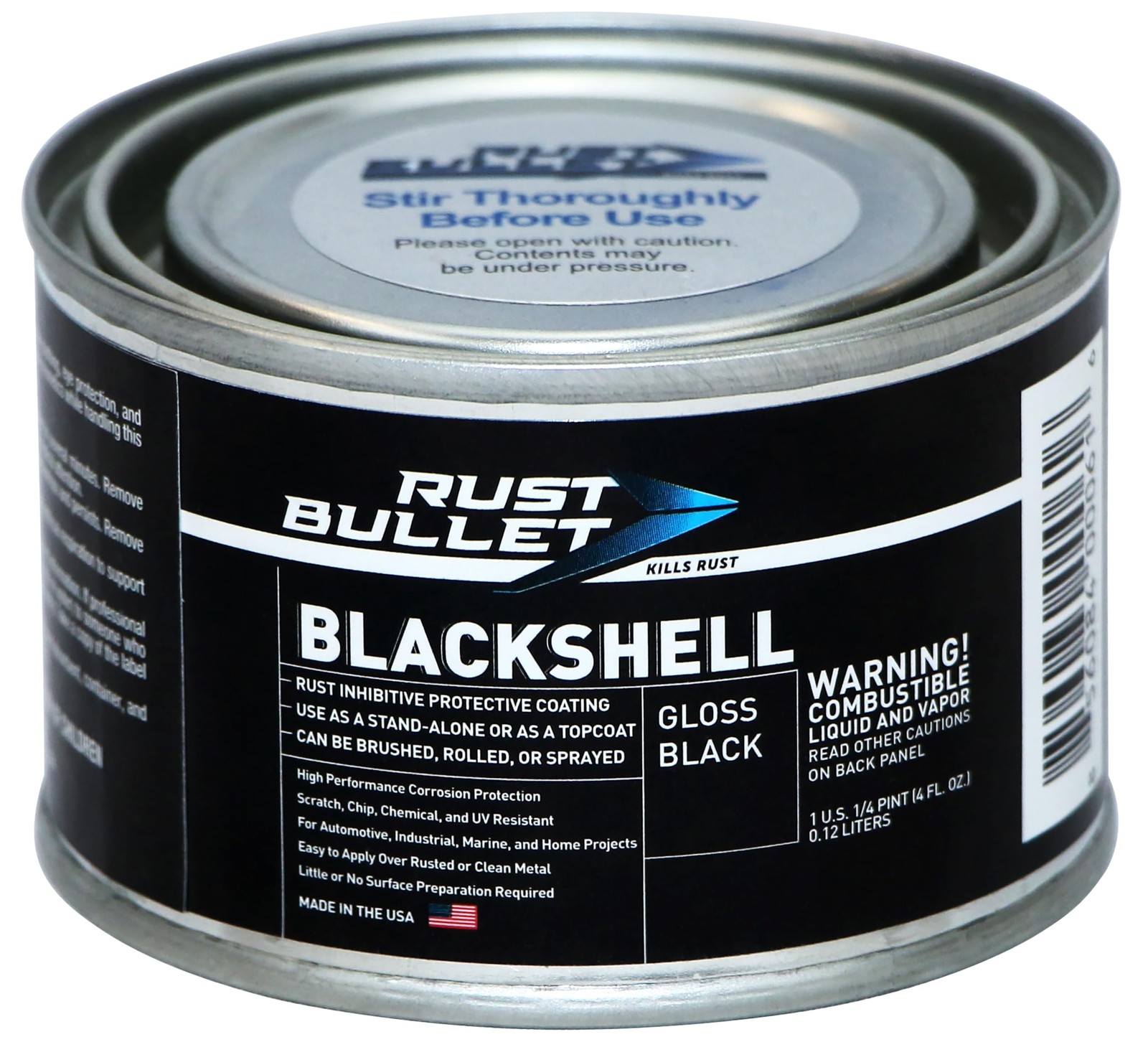 RUST BULLET BlackShell – Gloss Black – 4 Oz – Corrosion Preventive Coating,…