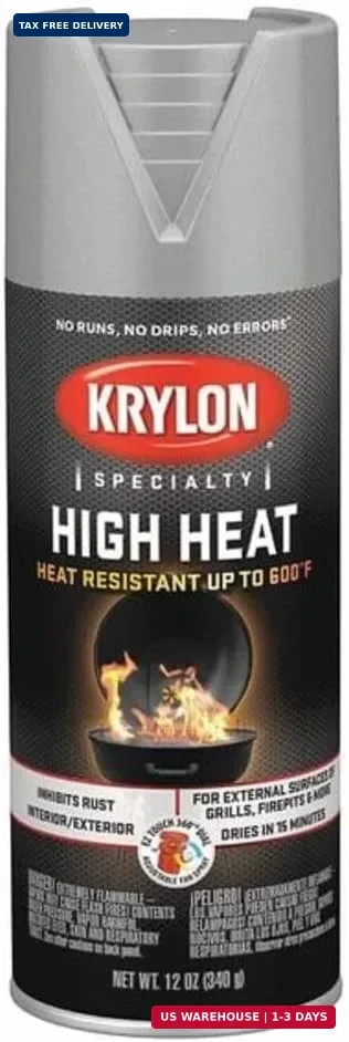 Krylon Metallic Spray Paint, Aluminum, Metallic, Solvent, 12 oz K01407777-1 Each