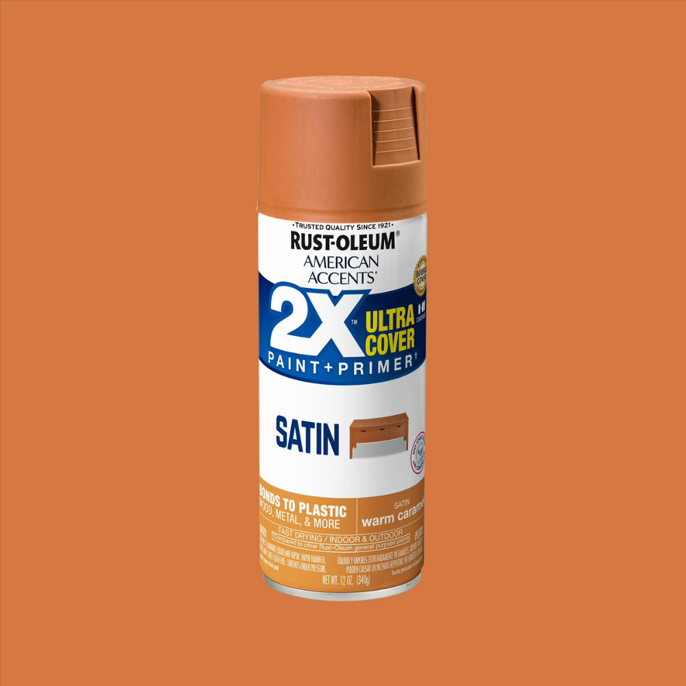 6 Pack Rust-Oleum Satin Spray Paint, 2X Ultra Cover Warm Caramel, Multi-Surface
