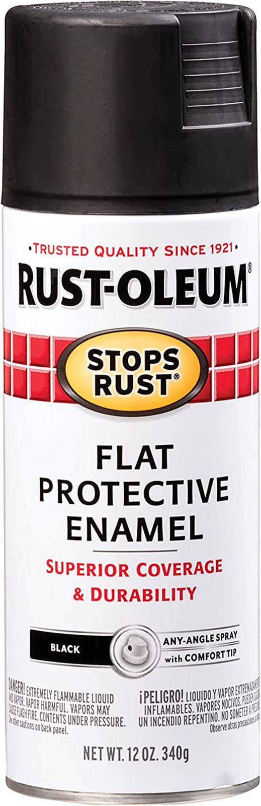 7776830 Stops Rust Spray Paint, 12 Oz, Flat Black