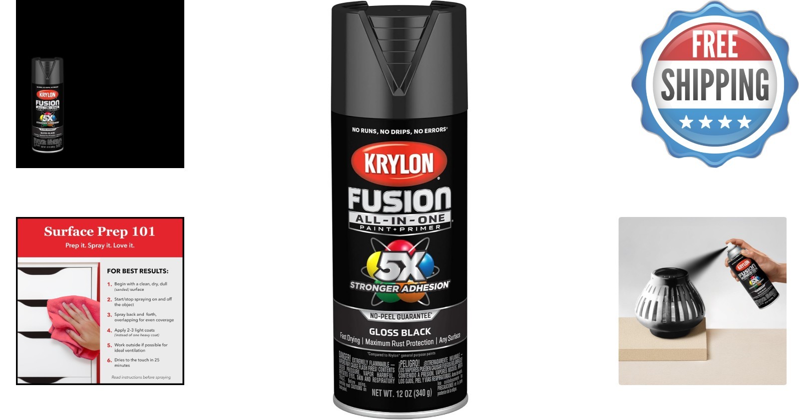 12 oz Black Adhesive Spray Paint – Rust Protection & Seamless Finish for Indoors