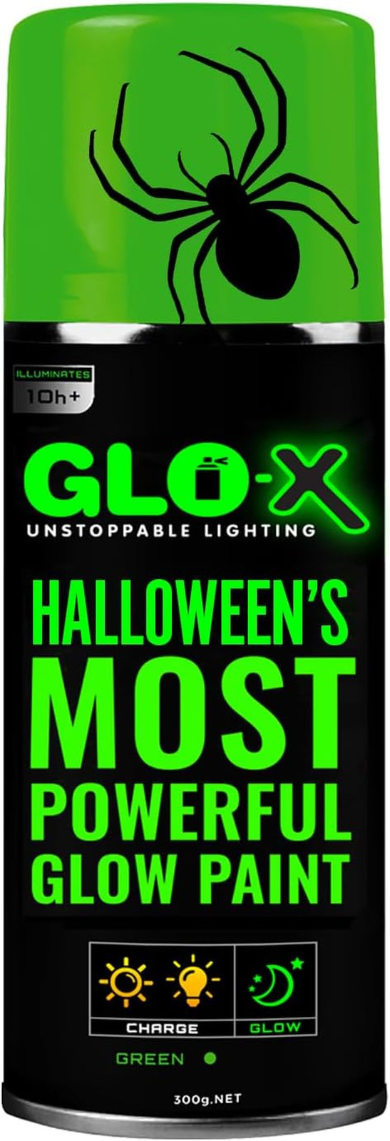 GLO-X Glow in the Dark Spray Paint (10.6 Oz Can) Clear Spray Paint That Glows Gr